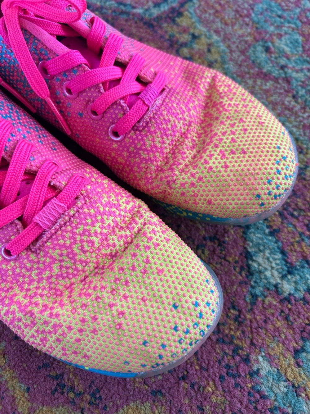 NOBULL | Unisex Bright Pink/Rainbow Glitch Training Shoe Pink Laces Mens 8.5 W10 - Picture 5 of 16